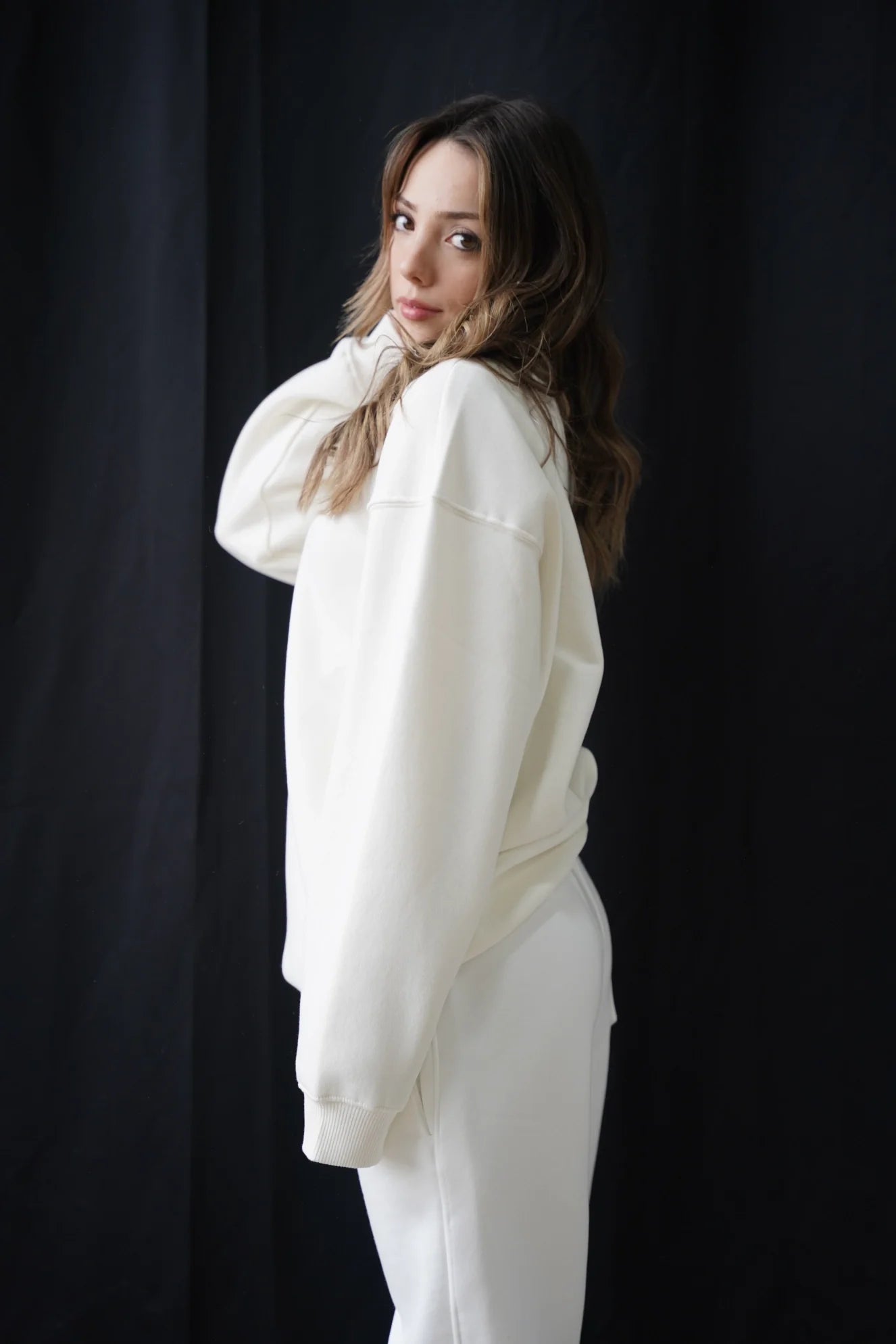 Premium 450 GSM Oversize Sweatshirt - Beyaz