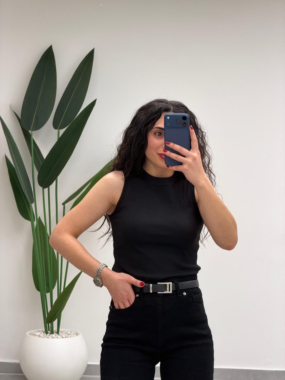 Premium Doku Fitilli Atlet Siyah