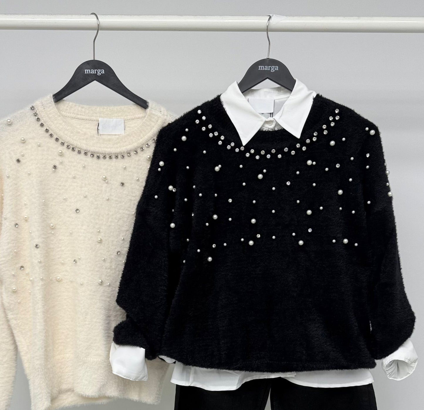 TAŞ DETAYLI TRİKO KAZAK