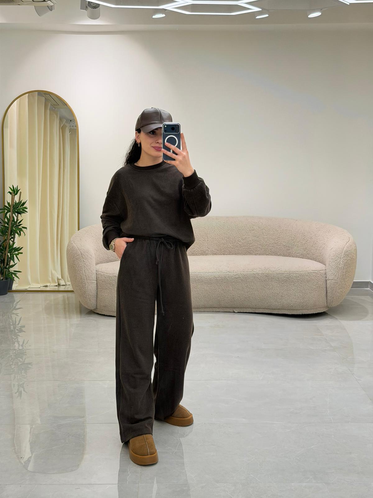 Selanik Örgü Takım Kahve