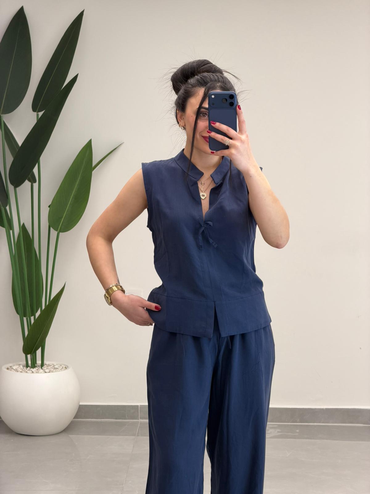 Önü Fiyonklu Tensel Takım Lacivert