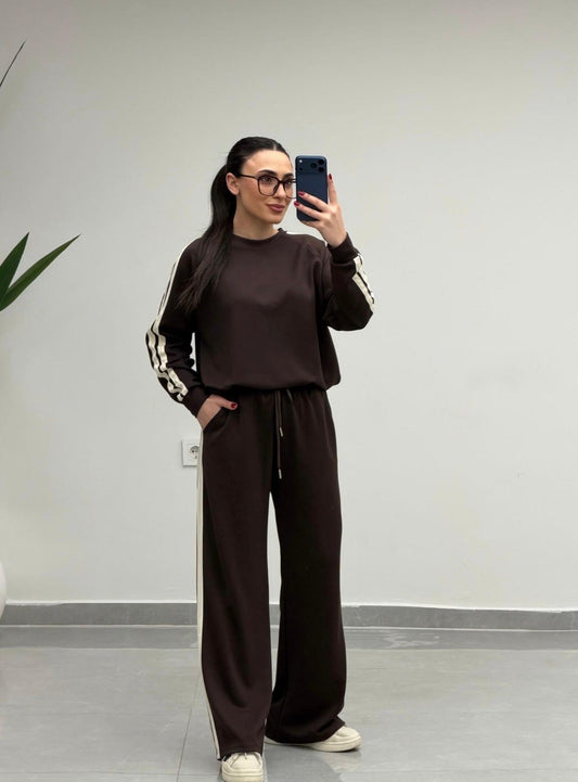 Şerit Detay Oysho Takım Kahve