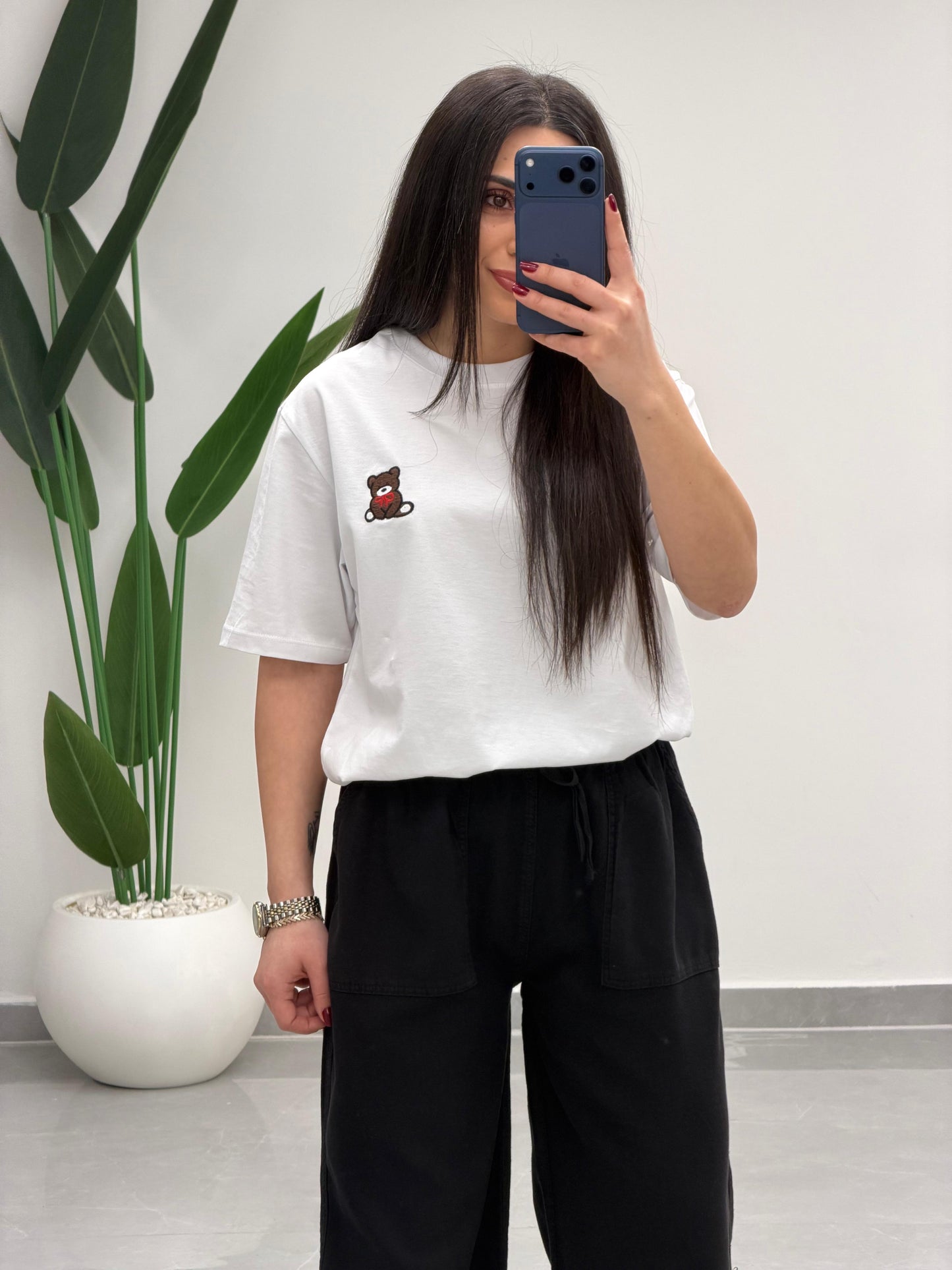 Bol Paça Yüksek Bel Tensel Palazzo Pantolon Siyah