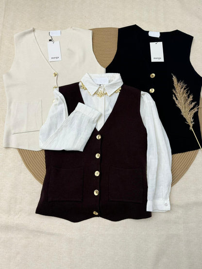 TRİKO DÜĞMELİ YELEK