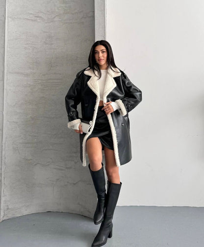 KÜRKLÜ DERİ ÇEKET