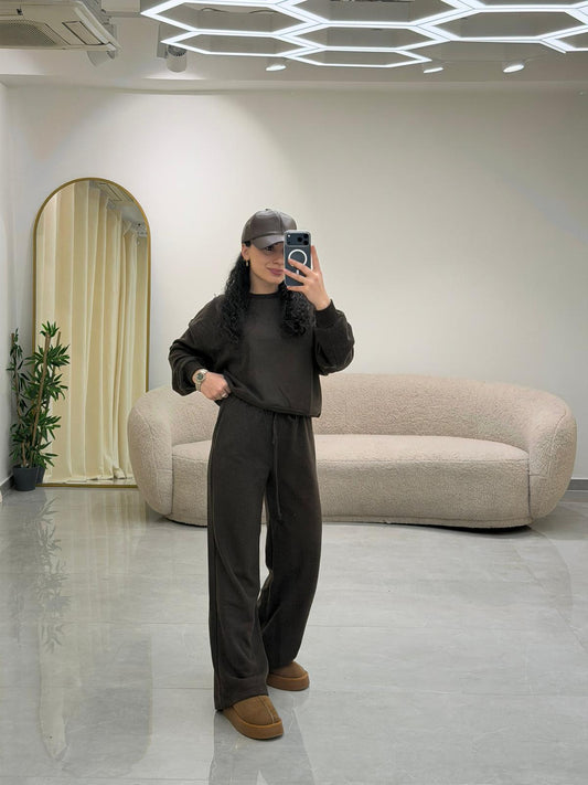 Selanik Örgü Takım Kahve