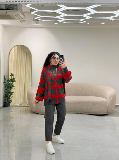 Atkılı Triko Hırka