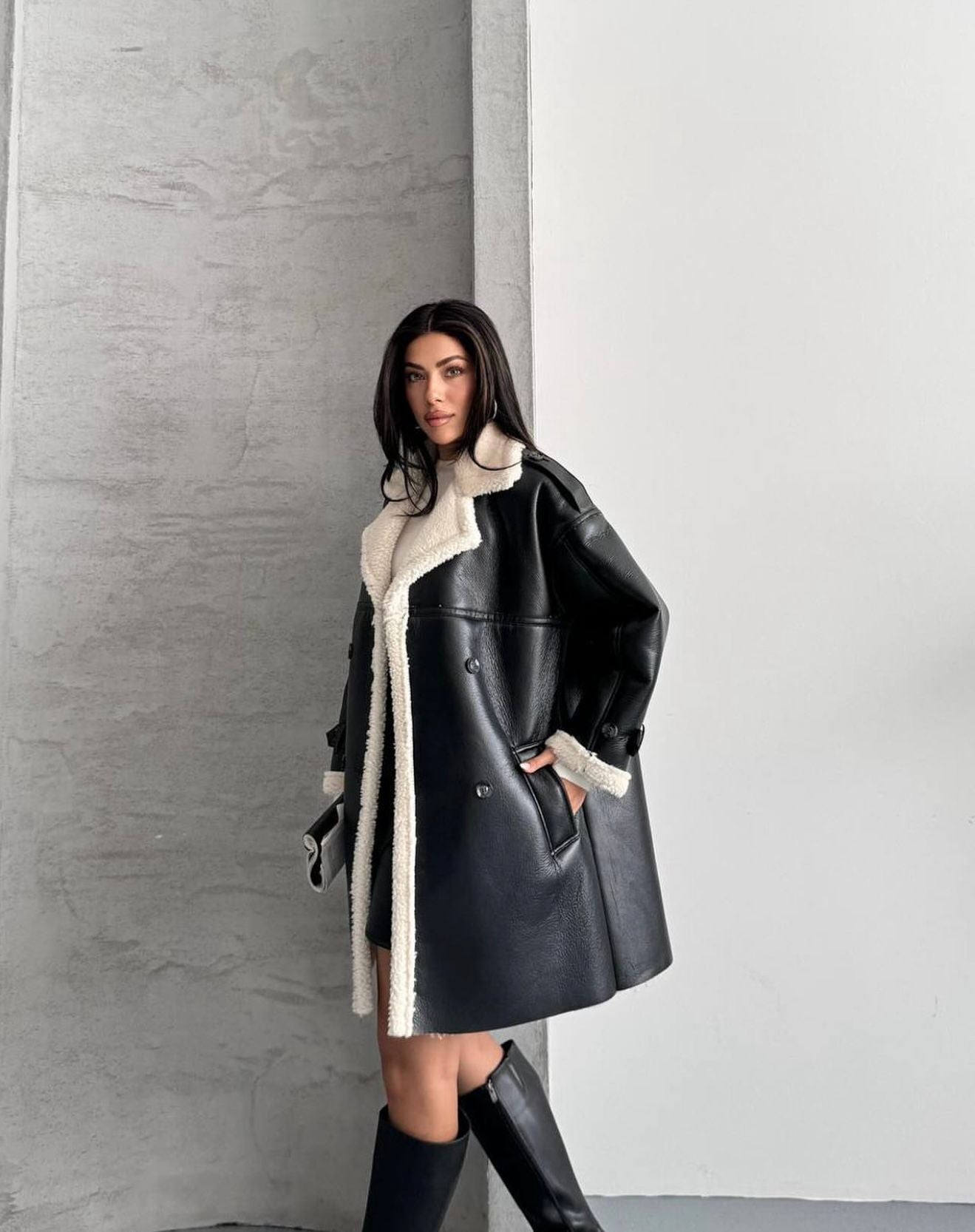 KÜRKLÜ DERİ ÇEKET