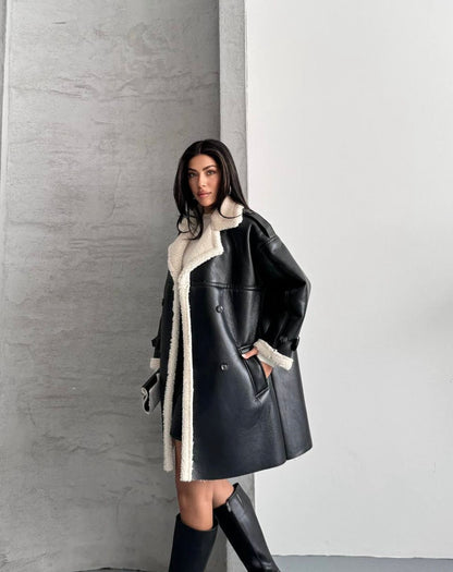 KÜRKLÜ DERİ ÇEKET