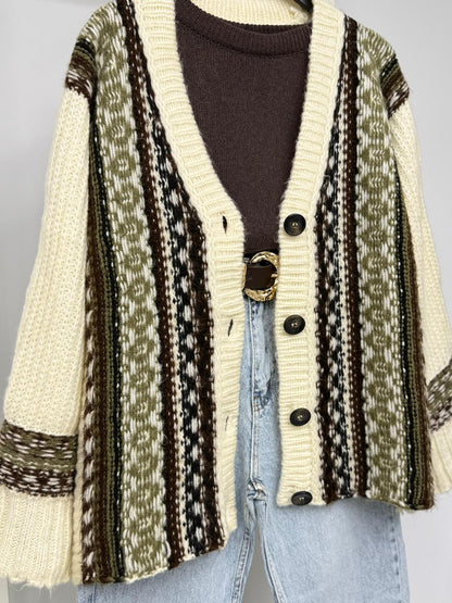 ETNİK DESENLİ TRİKO  HIRKA