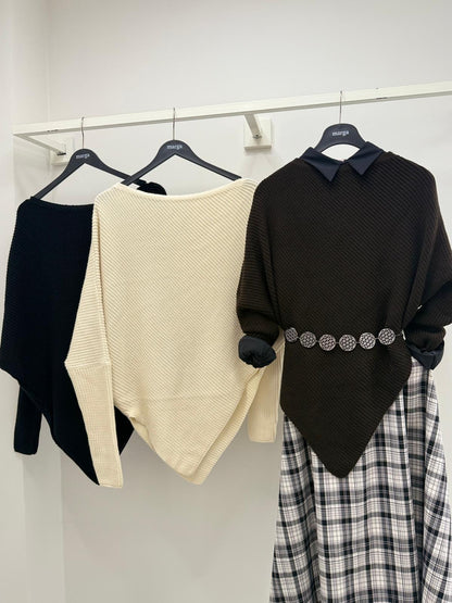 Asimetrik Kesim Triko Üst