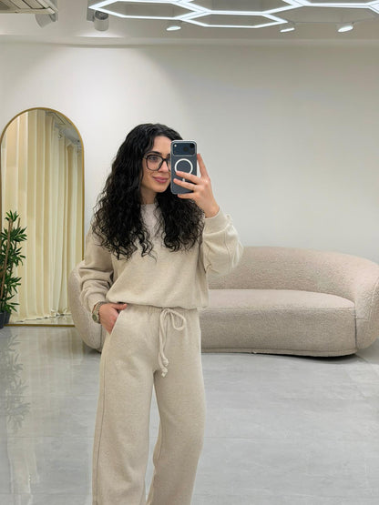 Selanik Örgü Takım Bej