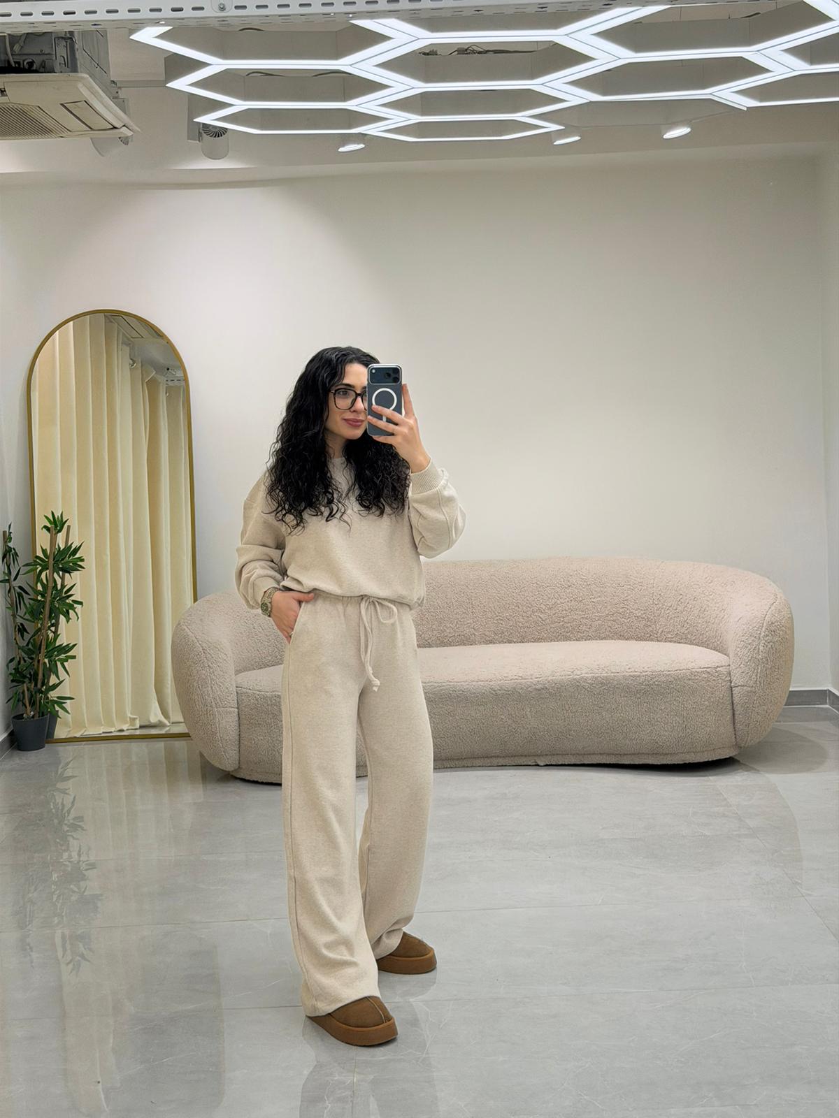 Selanik Örgü Takım Bej