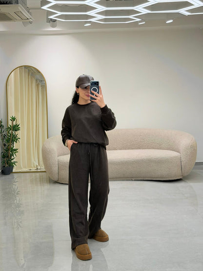 Selanik Örgü Takım Kahve