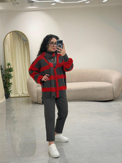 Atkılı Triko Hırka