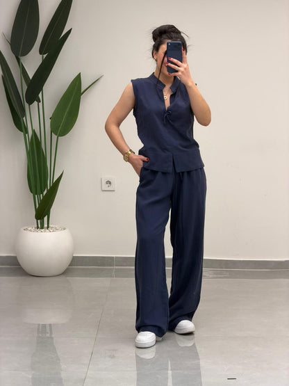 Önü Fiyonklu Tensel Takım Lacivert