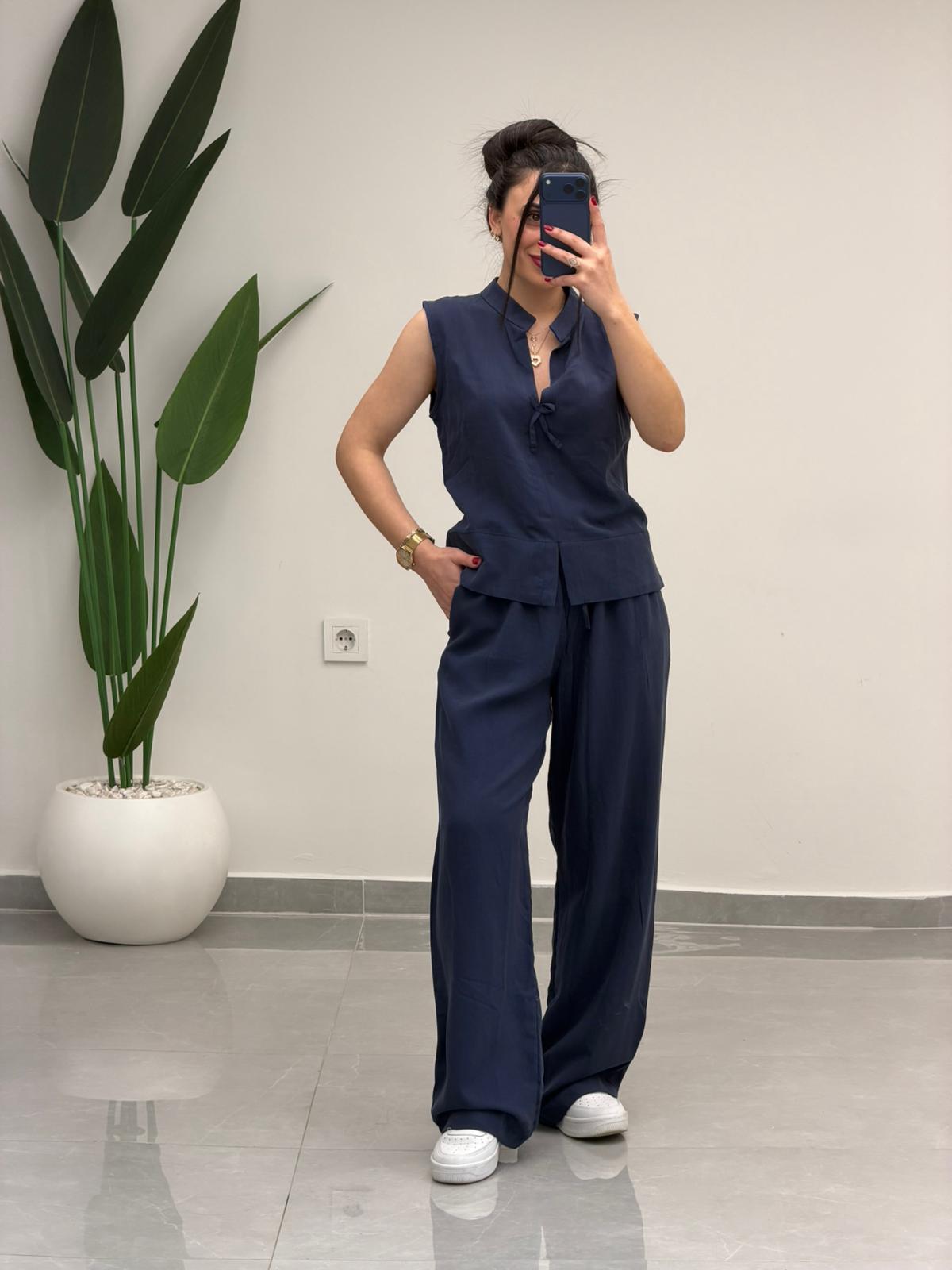 Önü Fiyonklu Tensel Takım Lacivert